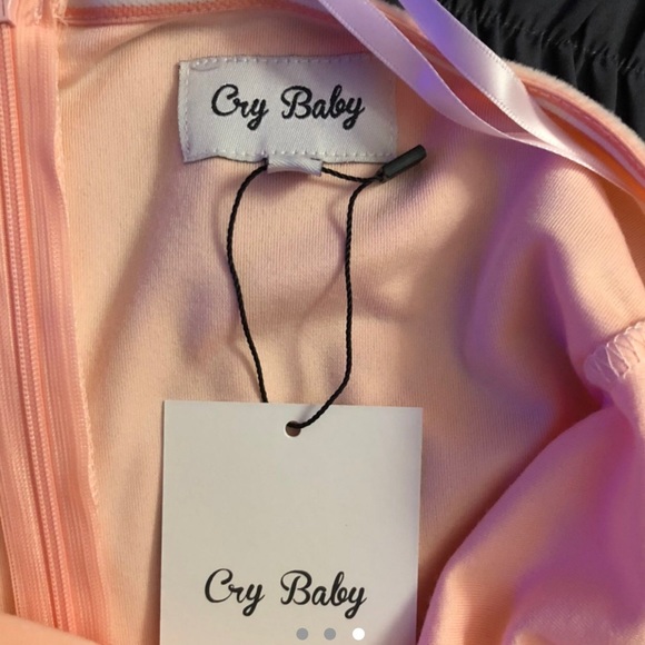 Crybaby pink fuzzy velour velvet tube top NWT - Picture 3 of 3